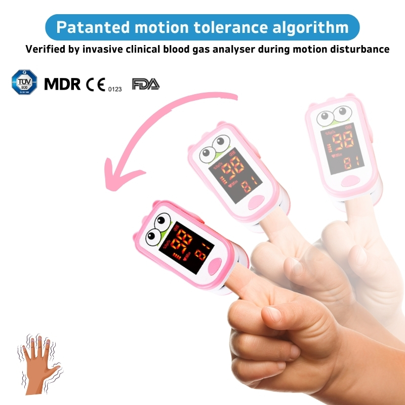 5 Fro-104 pulsus oximeter pro pueris anti-motu