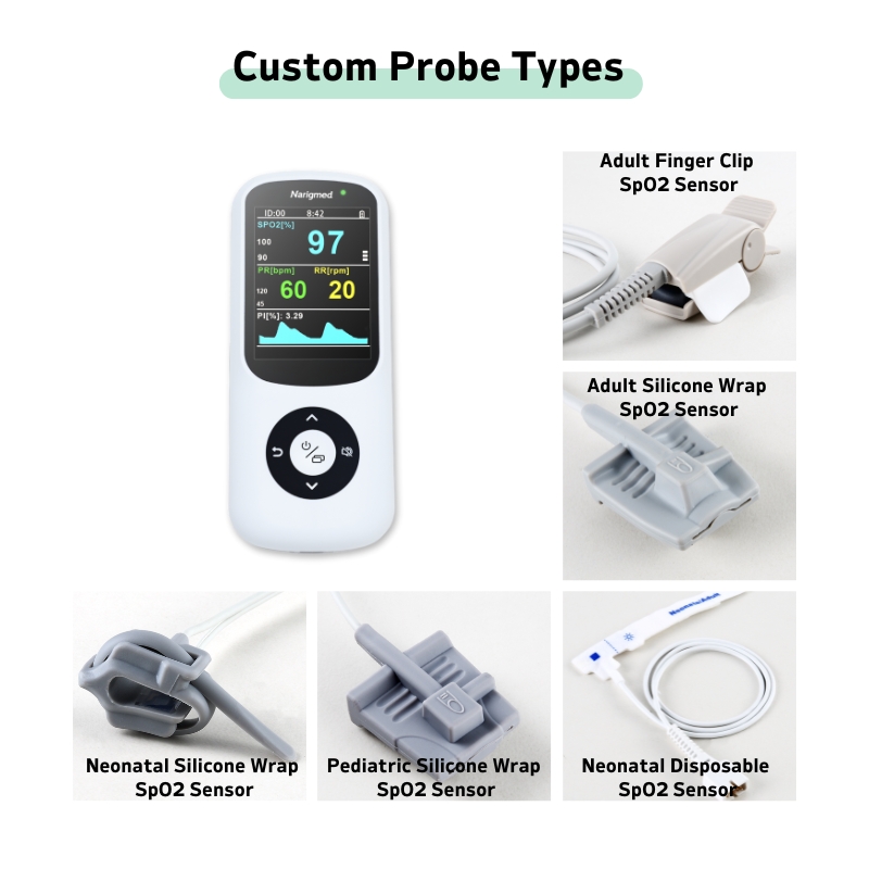 16 NHO-100 Hand Pulse Oximeter probe types