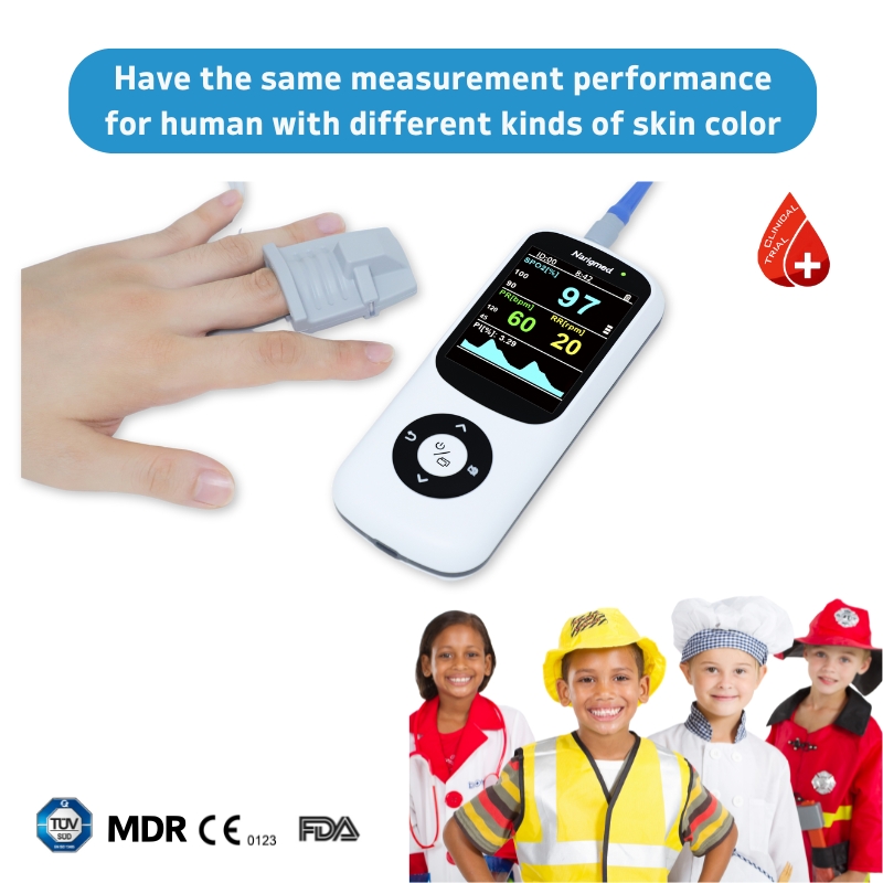 8 NHO-100 Hand Pulse Oximeter different skin color